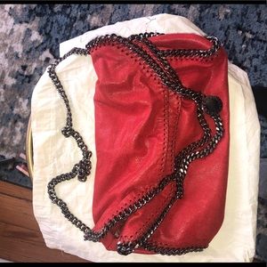 RARE red Stella McCartney Falabella foldover tote